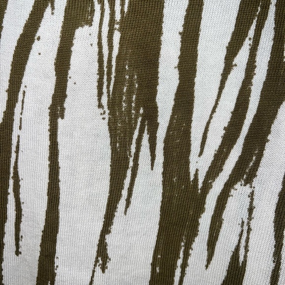 Garnet Hill Sweater Lightweight White Abstract Women’s Size Large Silk Cotton - Picture 3 of 5